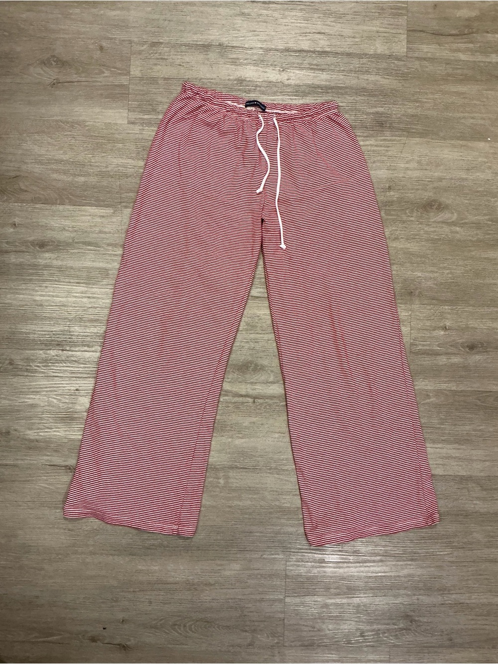 Brandy Melville Red & White Striped Wide-Leg Lounge Pants